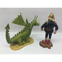 Eleven Robert Harrop figures from various collections, comprising limited edition The Trumpton Fire Engine Musical Box CGMB8 no. 359/1000, The Dragon from the Red Knight BN09, Bulldog Fireman DP165, Pointer Fire Chief DP184, Dalmatian New York Fire Fighter DP234, Dalmatian Fire Fighter DP191; Desperate Dan ‘Fireman Dan’ BDS11, Cuthbert CG13, Pugh (Clarinet) CG70, The Soup Dragon CL05 and Baby Dragon CL06