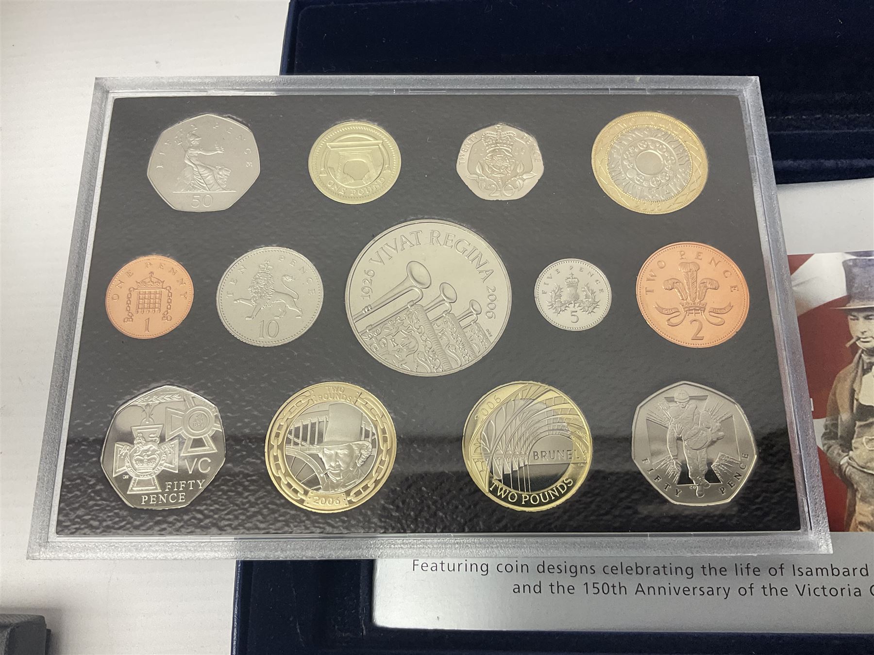 Five The Royal Mint United Kingdom proof coin sets, dated 2006, 2007, 2008, 2010 and 2011, all cased with certificates