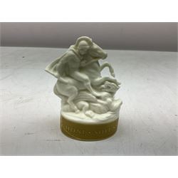 Royal Worcester limited edition 284/1817 St. George and the Dragon candle snuffer, with certificate, H9.5cm