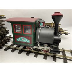 LGB (Lehmann Gross Bahn) G scale, gauge 1 - 22770 Disney Big Thunder Mountain Rail Road 0-4-0T tank locomotive No.1, green and black; and quantity of track
