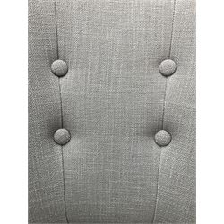 Neptune Furniture - Calverston set of four curved back dining chairs with Clara Natural buttoned upholstery, pale oak legs