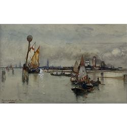 Frank Henry Mason (Staithes Group 1875-1965): 'Murano' Venetian Fishing Boats, watercolour heightened in white signed and dated '02, 33cm x 51cm
Provenance: from the estate of Christine Dexter and by descent from the artist's sister Eleanor Marie (Nellie)
