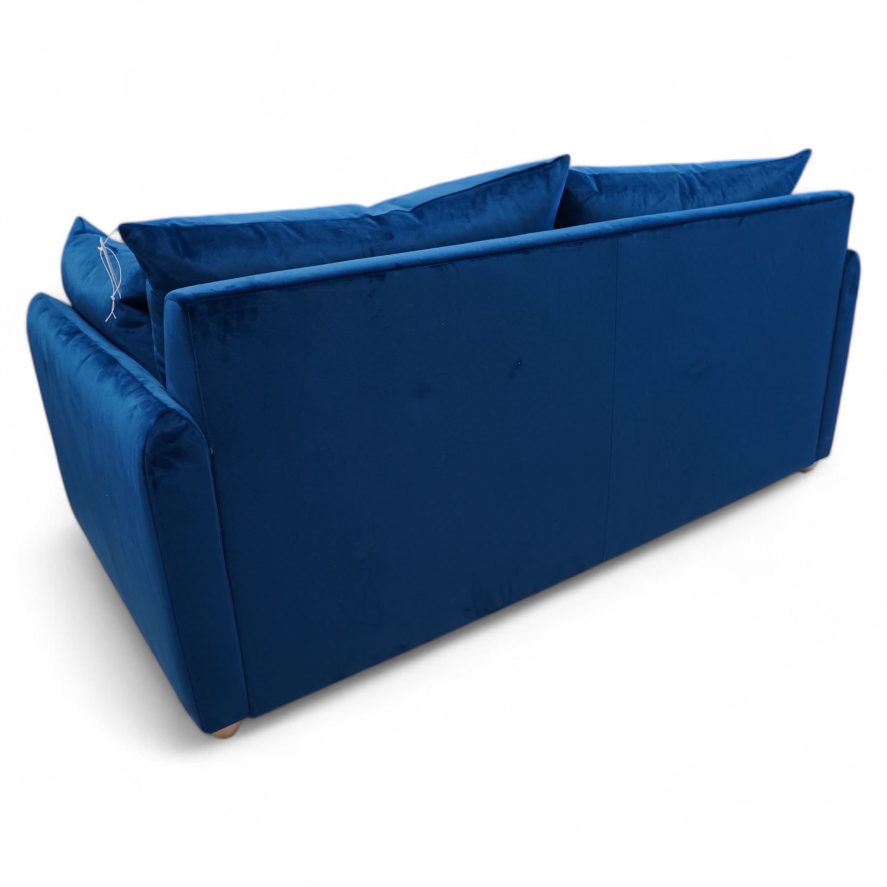 Heals - 'Pillow' three-seat sofa bed upholstered in blue fabric