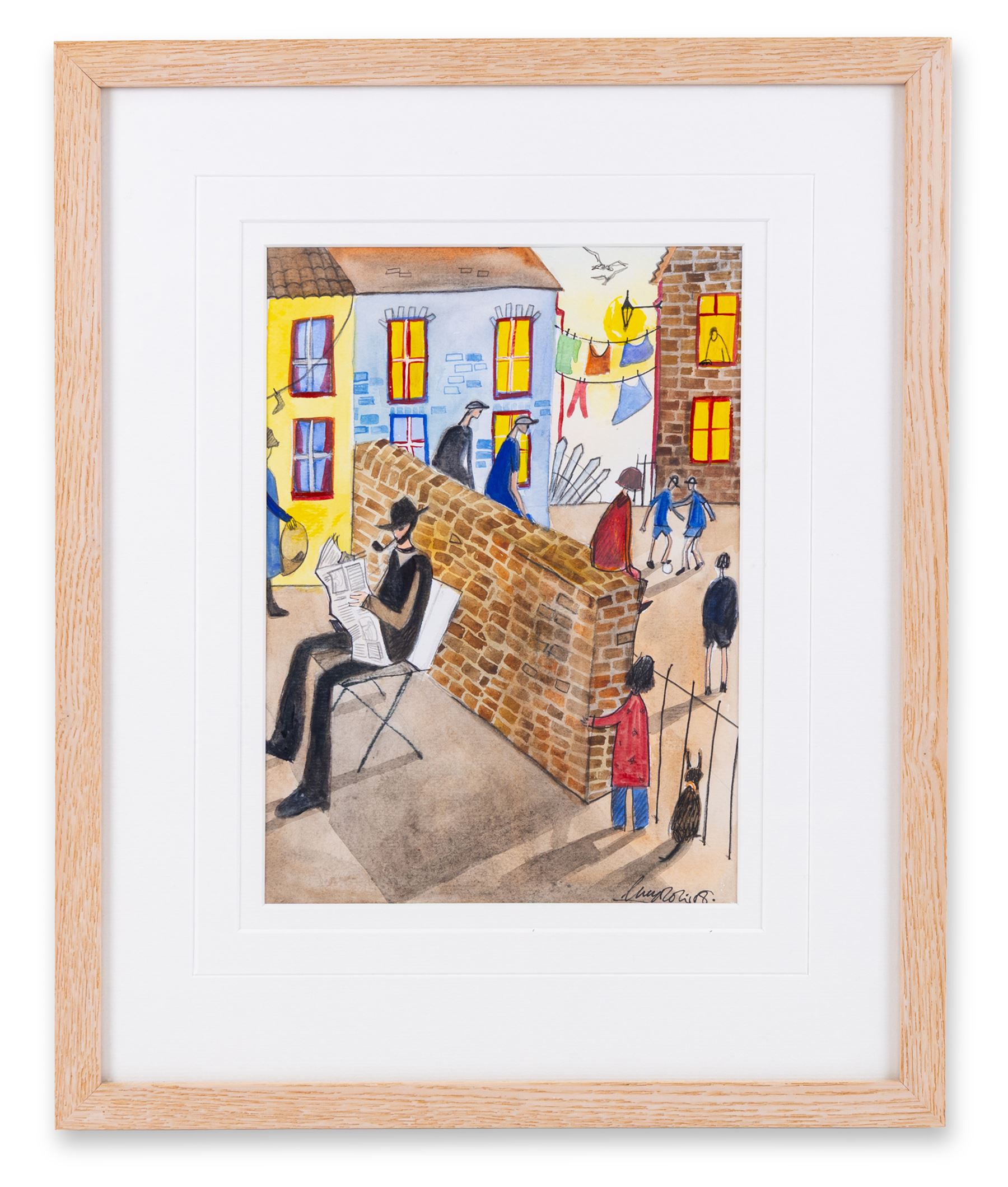 Lucy Collins (British Contemporary): 'Our Back Yard', watercolour signed and dated '08, titled verso 29cm x 21cm