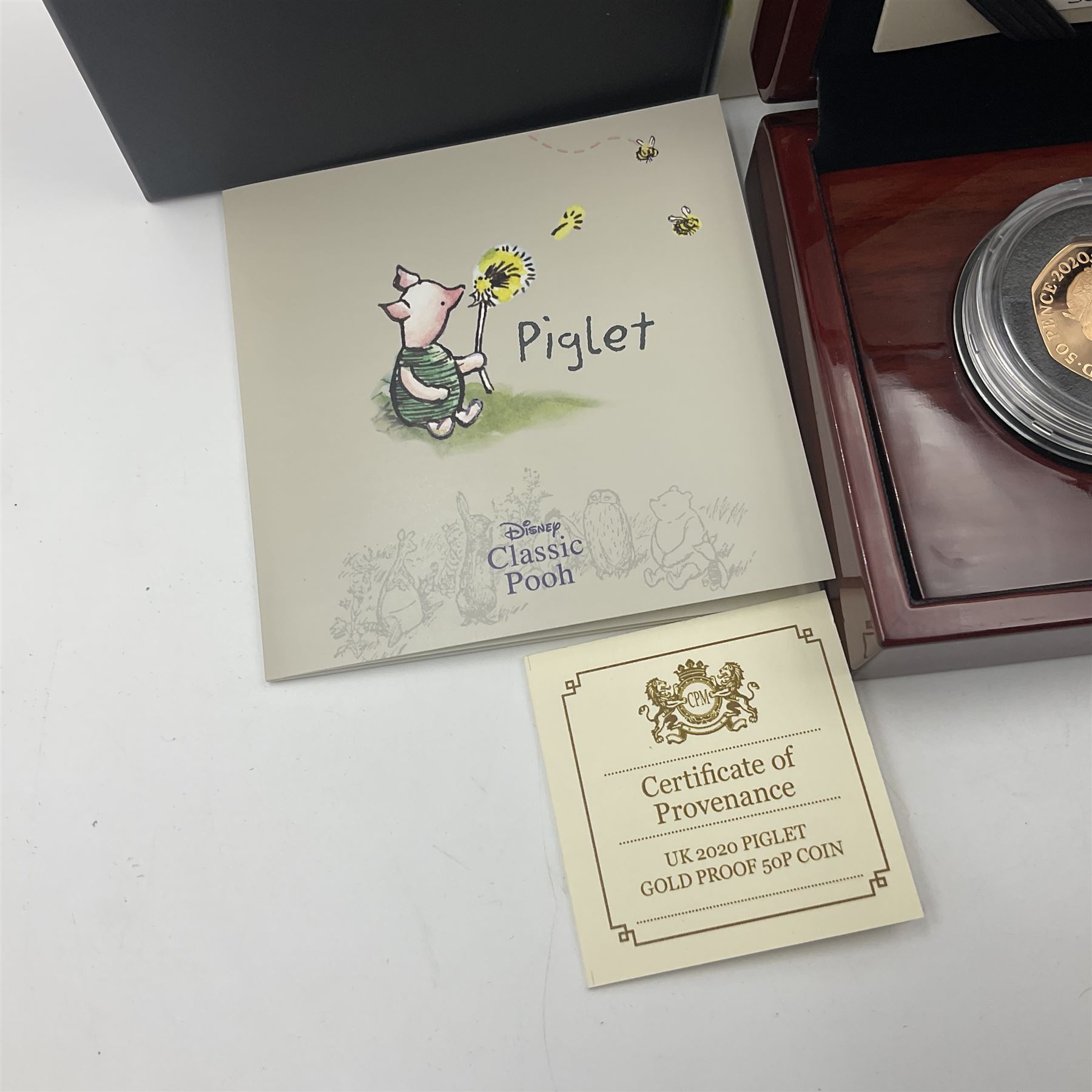 The Royal Mint United Kingdom 2020 'Piglet' gold proof fifty pence coin, cased with certificate