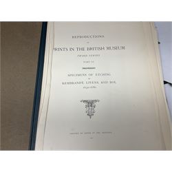 Reproductions of Prints in the British Museum, third series, Part I - VII, Specimens of Etchings, published by order of the Trustees, in seven bound folios 