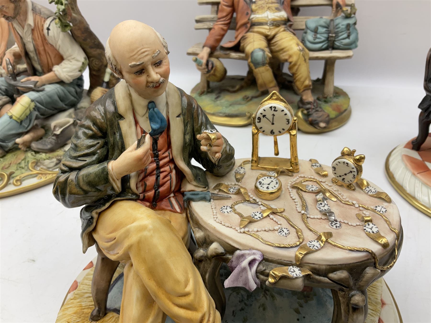 Six Capodimonte figures, comprising the first example modelled as a