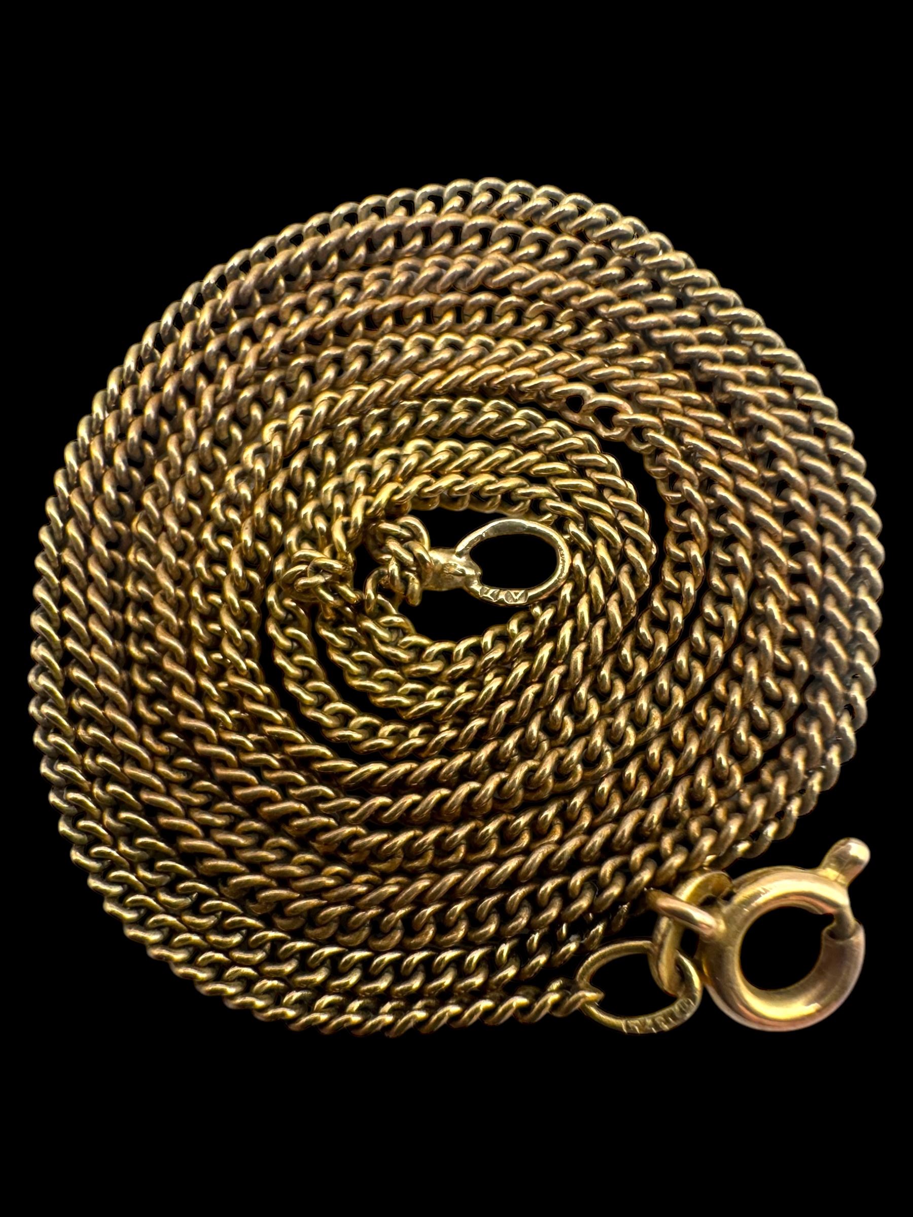 9ct gold jewellery, including two chains and a cross pendant, all hallmarked 