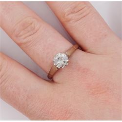 18ct white gold single stone cut diamond ring, diamond approx 0.75 carat