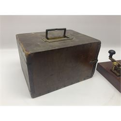 GPO telegraph morse code machine, marked GPO 10235 and Baseboard.S.C.MKII, in wooden carry case, case H16cm, L26cm 