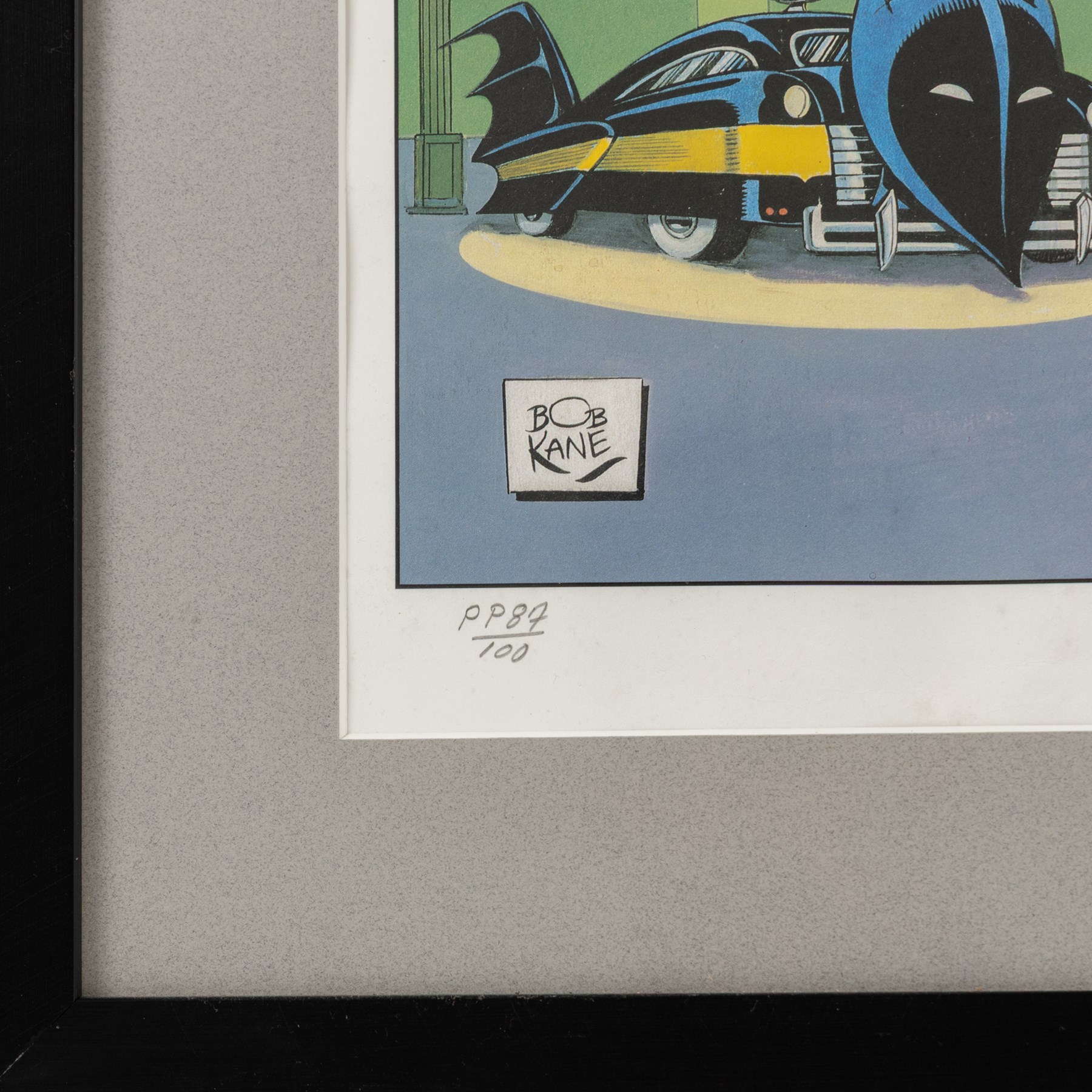 Two limited edition signed prints, comprising 'Batman: The Golden Years', signed to bottom right corner by Batman co-creator Bob Kane, printer's proof no. 87/100, released to commemorate Batman's 50th Anniversary and 'Superman: The Soaring Eagle', signed to bottom left by Jose Luis Garcia-Lopez, released to commemorate Superman's 50th Anniversary, artwork largest H50cm, W40cm, framed