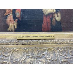 English School (Mid 19th century): Portrait of Major General Richard George Connelly, three-quarter in length in uniform, oil on canvas unsigned, titled on plaque, formerly inscribed 'painted at Chatham February 1844' verso 43cm x 35cm 
Provenance: from the collection at Athelhampton House, Dorset