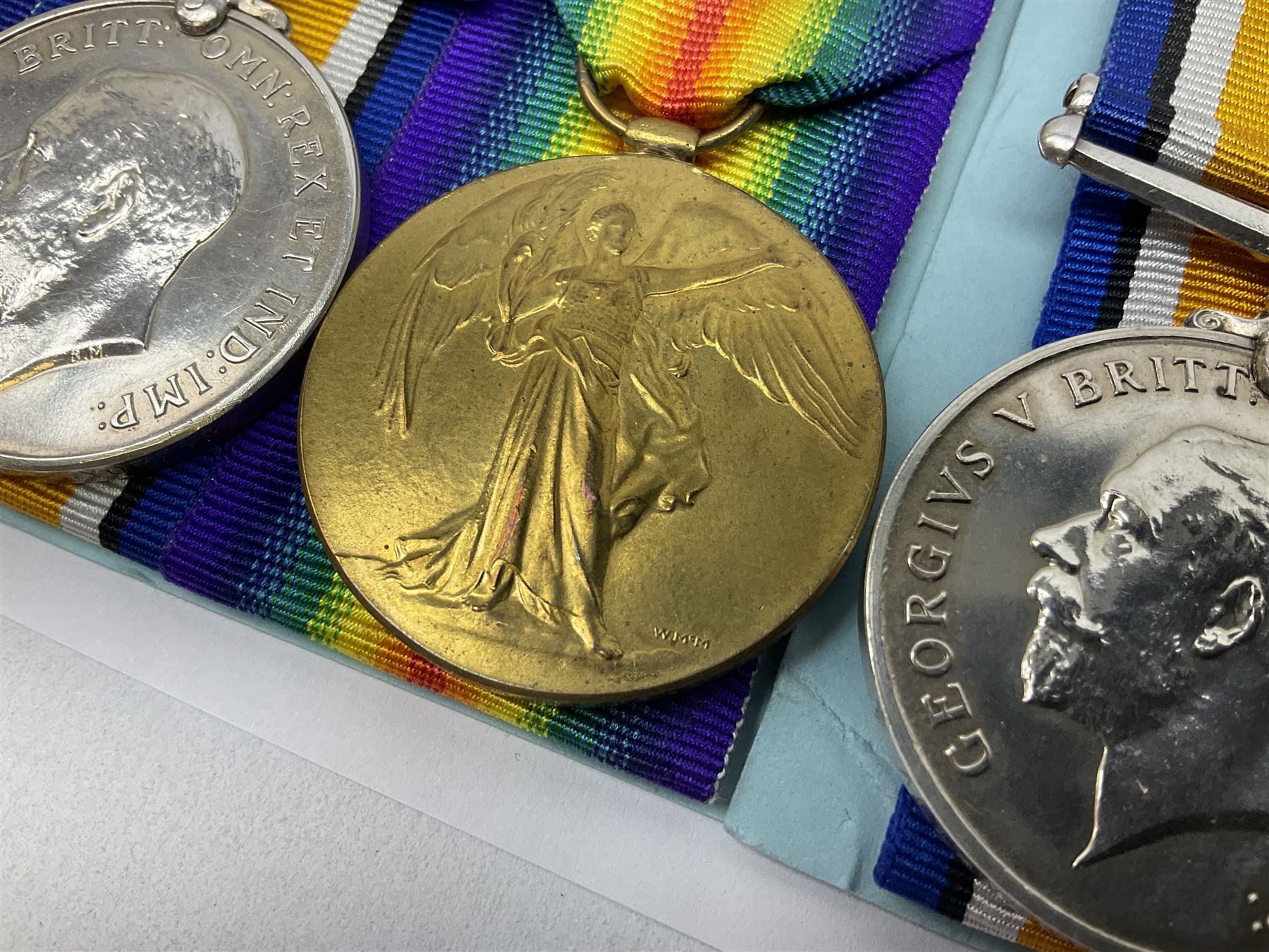 WW1 father and son medal groups comprising British War Medal and Mercantile Marine Medal awarded to Captain Allanson Hick and British War medal, 1914-15 Star and Victory Medal awarded to 1198 Pte. Allanson Hick E. York. R. with biographical information. N.B. Allanson Hick Jnr. of Hull was a celebrated architect and renowned marine artist being a founder member of the Society of Marine Artists (RSMA).
