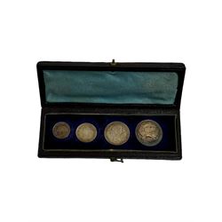 Queen Victoria 1880 Maundy coin set, housed in a dated case