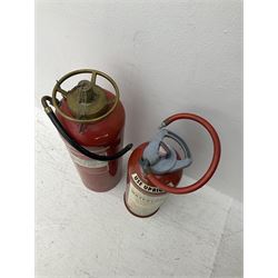 Waterloo fire extinguisher dated 1970, Read & Campbell Ltd, together with another fire extinguisher dated 1970, tallest H59cm