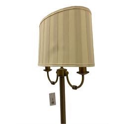 Twin branch standard lamp with shade