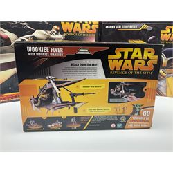 Star Wars - Revenge of the Sith - ARC-170 Fighter; Anakin's Jedi Starfighter, Droid Tri-Fighter, Wookiee Flyer with Wookiee Warrior; and AT-RT with AT-RT Driver; all boxed with factory sealing (5)