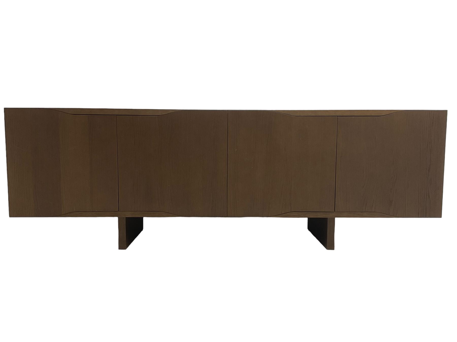 Varaschin - Jordan Italian contemporary stained oak sideboard, rectangular top over four cupboards, with push-latch action