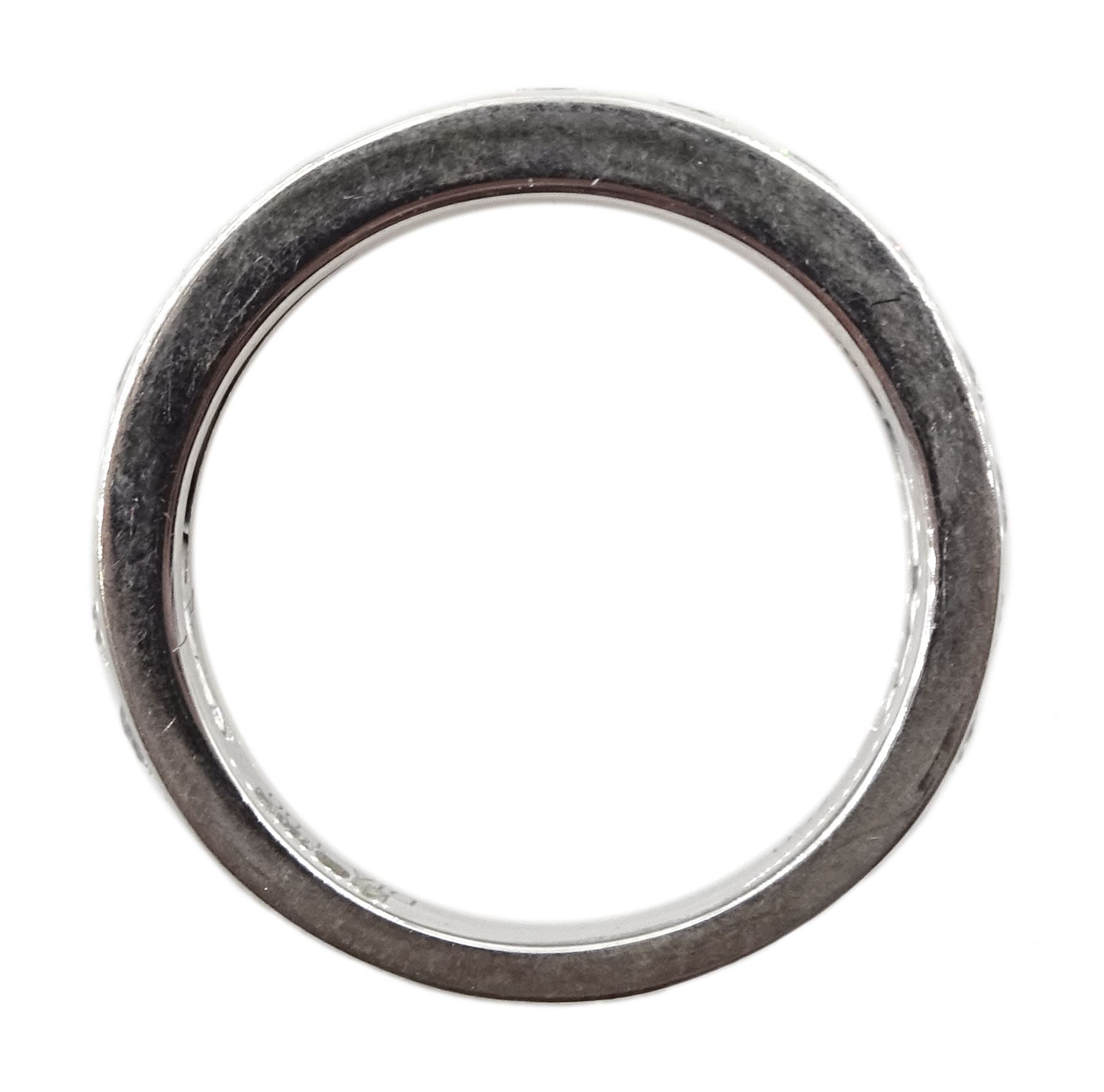 18ct white gold round brilliant cut diamond three quarter eternity channel set ring, hallmarked, total diamond weight 1.00 carat