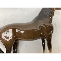 Seven Beswick figures of horses, including Connemara pony in grey no.1641, Arab in bay no.1265, large foal in grey no.947 etc, together with a Goebel figure of a horse (8)