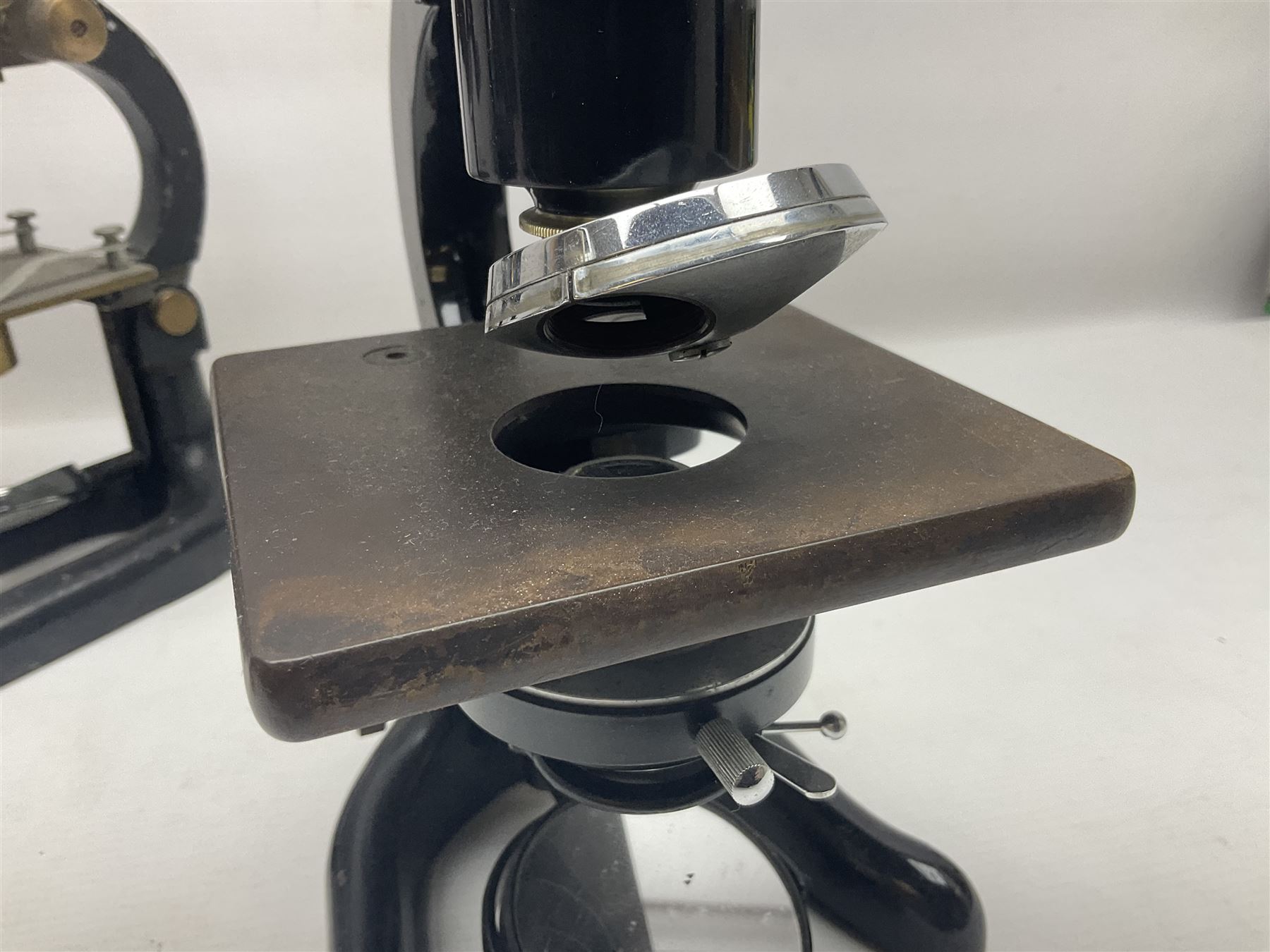 Four microscope, comprising W.J George Ltd, Watson Service 716606, Meopta no 230087 and one other  