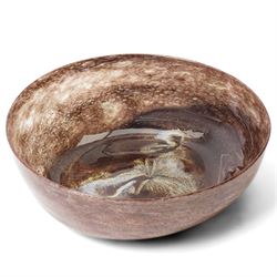 Elizabeth Graydon-Stannus (1873-1961) brown and blue mottled glass bowl, D27cm 