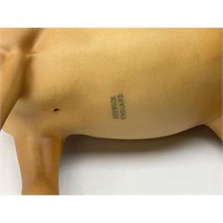 Collection of Beswick horses, including grey horse no.701, palomino foal no 836, grey stocky jogging mare no.855 etc, together two Royal Doulton horses, (8)