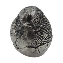 Edwardian silver chick pin cushion, Rd No. 475678 by Sampson Mordan & Co, Chester 1907