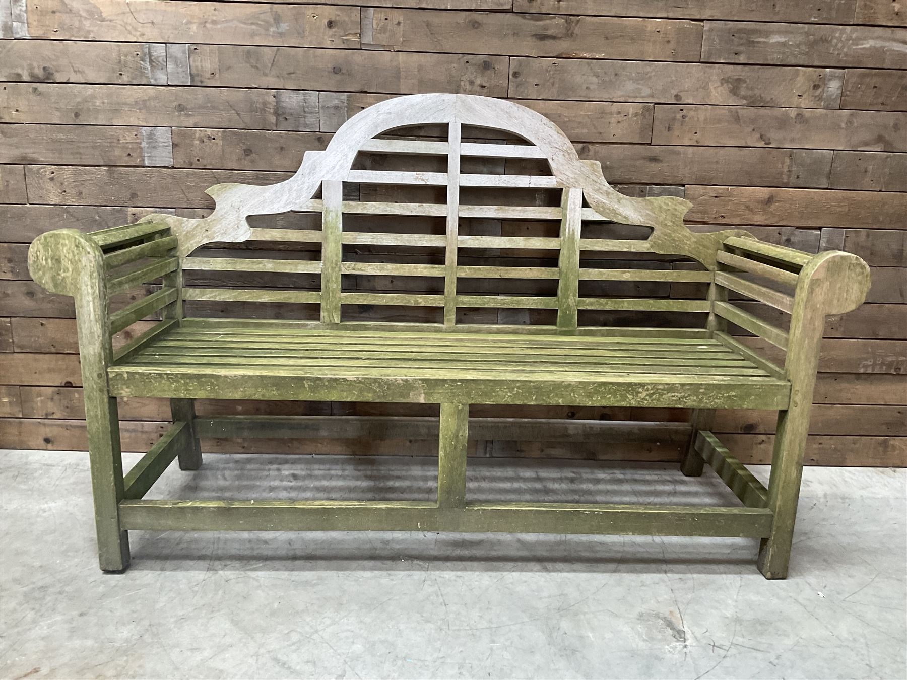 Solid teak Lutyens design garden bench