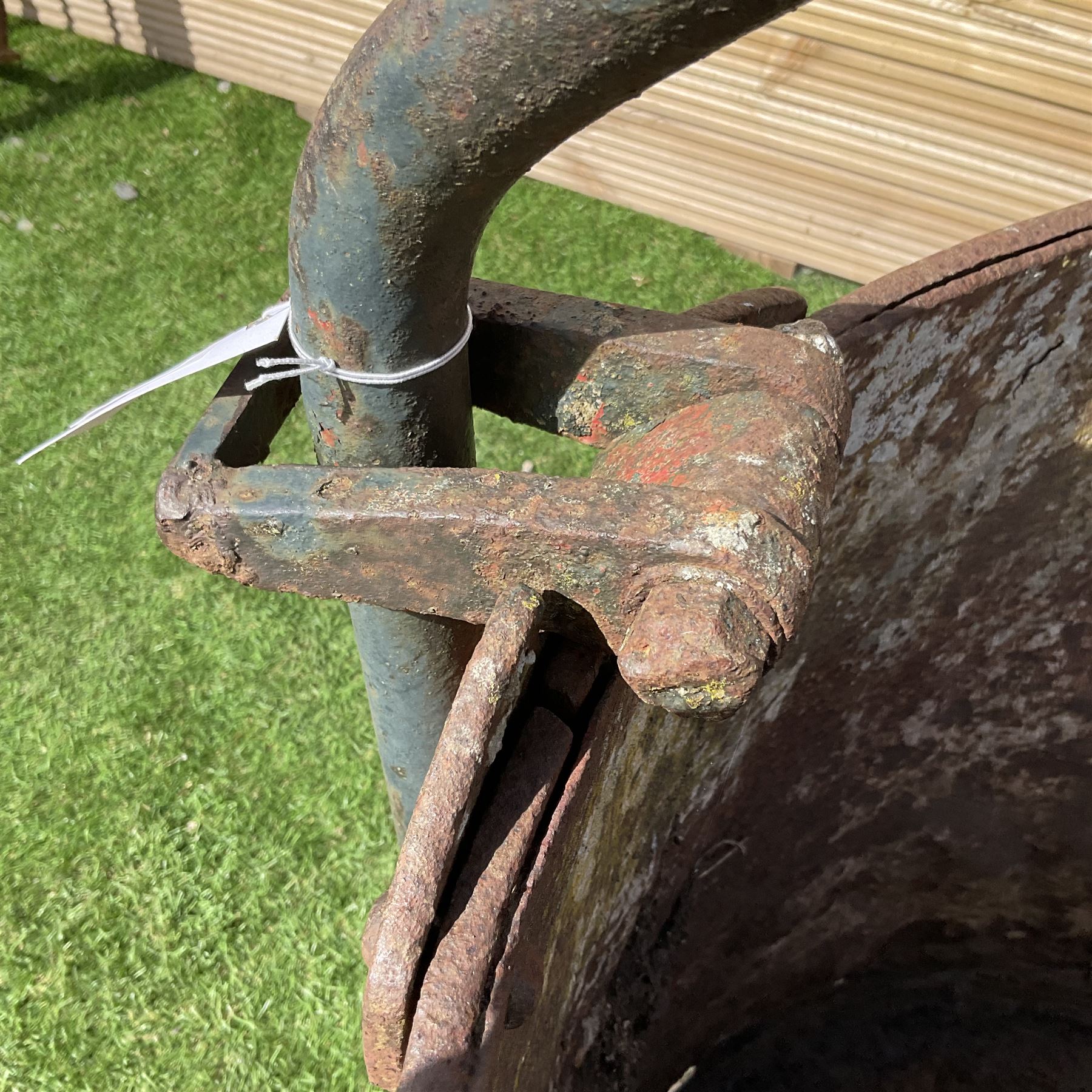 19th century large riveted steel smelting pot crucible  - THIS LOT IS TO BE COLLECTED BY APPOINTMENT FROM DUGGLEBY STORAGE, GREAT HILL, EASTFIELD, SCARBOROUGH, YO11 3TX
