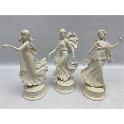 Set of Six Wedgwood Parian Figurines from The Dancing Hours Series, limited edition, H25cm
