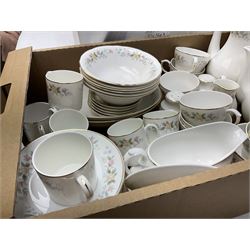 Mayfair tea and dinner wares decorated with floral design and gilding, to include lidded tureen, tea and coffee pots and cups, dinner plates etc, together wtih a quantity of Burslem Till & Sons Empire bowls etc