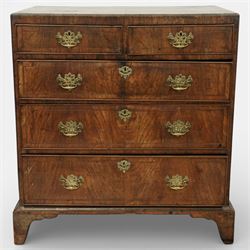 Georgian mahogany chest of drawers, the rectangular top above two short drawers over three...
