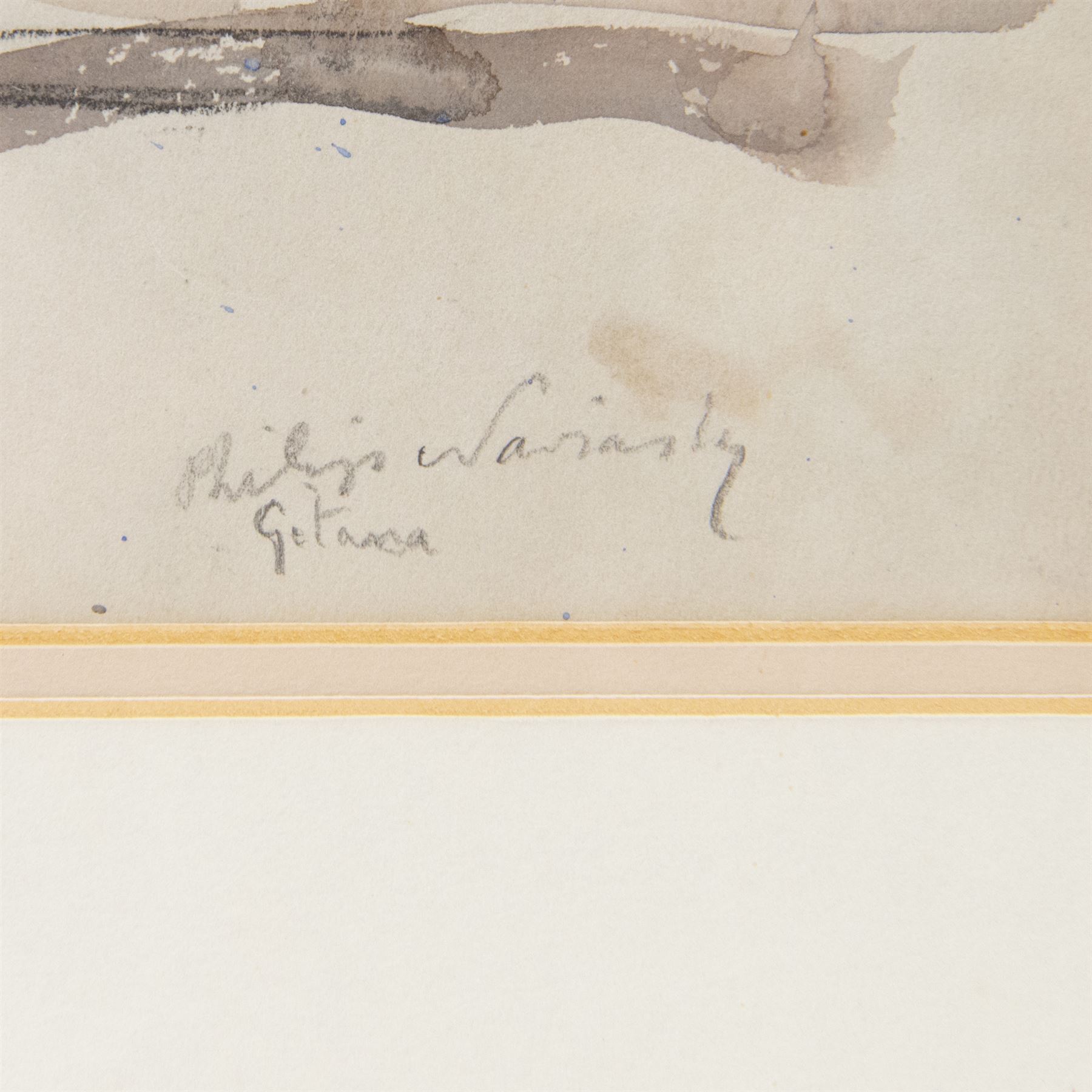 Philip Naviasky (Northern British 1894-1983): 'Gitana' with her Dog, watercolour and charcoal signed and titled 32cm x 24cm