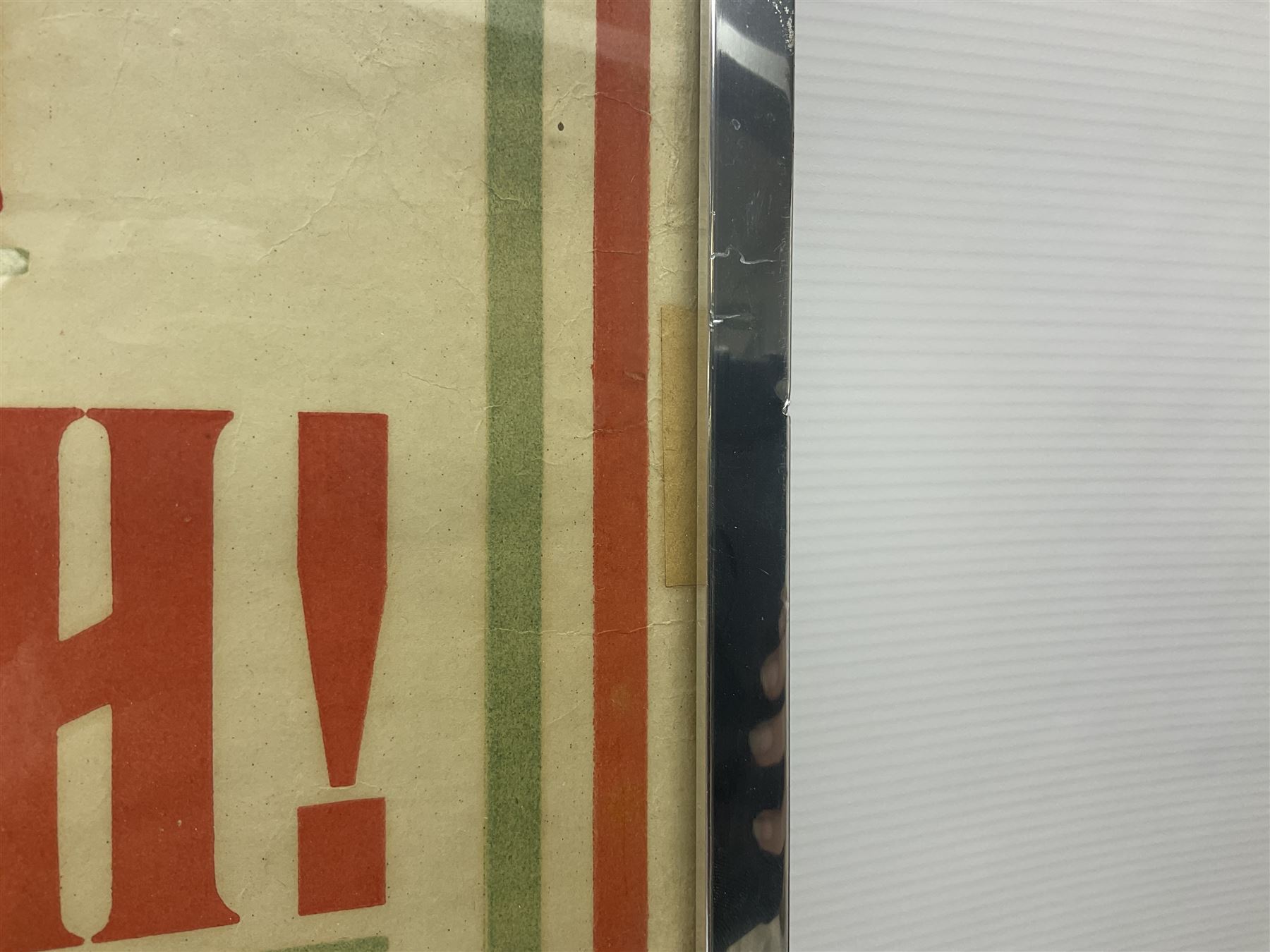 WWI style Scarborough enlistment poster 'Remember Scarborough! Enlist Now!', in metallic frame, H75.5cm