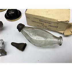 Collection of scientific and technical instruments etc including boxed 'Force on a Conductor' apparatus; vintage GPO resistance box; current deflection meter; vintage X-ray generator tube; small glass electroscope; two demonstrator solenoids; two magdeburg spheres; travelling balance scales etc; some by Philip Harris Ltd