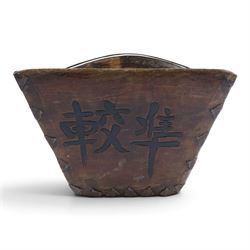 Chinese Dou, together with lacquered tray decorated with figures and bamboo steamer