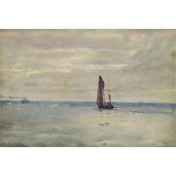 Frank Henry Mason (Staithes Group 1875-1965): 'Mist' - Fishing Boat in Open Sea, watercolour signed with initials and dated '95, titled verso 17cm x 24cm  
Provenance: from the estate of Christine Dexter and by descent from the artist's sister Eleanor Marie (Nellie)