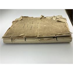 White Star line SS 'Titanic' - Proceedings Before The Right Hon. Lord Mersey, with Rear Admiral The Hon. S.A. Gough-Calthorpe C.V.O., R.N., et al. On a formal investigation ordered by the Board of Trade into the loss of the SS 'Titanic'. In the Wreck Commissioner's Court May/June 1912. Published by HMSO London. Unbound with hand written paper cover titled 'Evidence Given At 'Titanic' Inquiry 1st to 18th days. Incomplete - missing days 1 to 4 in list of witnesses, day 18 missing pp.503-506, appendix inserted between days 17 and 18. A rare and interesting part copy of the proceedings with unique annotations in many page margins. The first day title page is named in ink 'Mrs. Robinson', presumably Mrs. Annie Robinson First Class Stewardess and survivor, whose examination was on the eleventh day and which is partly highlighted in red pencil. The first eleven days also contain various pencil marginalia, hand unknown, together with a pencil cross-section drawing of the ship, with references to the pre-voyage fire and the engineers. The title pages of the twelfth day to the eighteenth day are all named in ink 'Mr. Boyle', referring to Alexander Boyle, with the twelfth day also bearing his professional stamp as 'Engineer Surveyor In Chief 23rd May 1912 Board of Trade'. No marginalia is found on days 12 to 18.