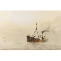David C Bell (British 1950-): Hull Trawler Kingston Coral H.242, watercolour signed 32.5cm x 50cm