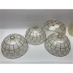 Pair of V Nason & Co murano glass dolphins together with to other glass figures and cranberry glass and lampshades  