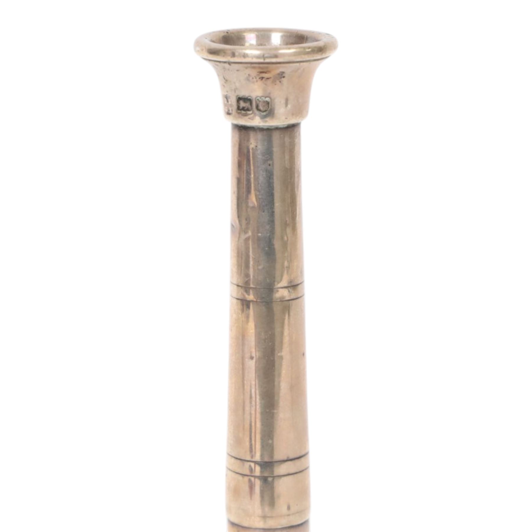 Early 20th century silver hunting horn, of typical form engraved 'South Oxfordshire Hounds W.H.B. from W. and C.F. Season 1905-6 43 Brace', marked Whippy London , hallmarked (worn and indistinct), L24cm