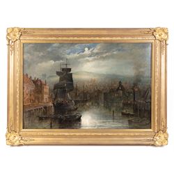 Richard Weatherill (British 1844-1923): Dock End Whitby by Moonlight, oil on canvas signed 53cm x 79cm 
Provenance: private collection, purchased David Duggleby Ltd 21st February 2005 Lot 660