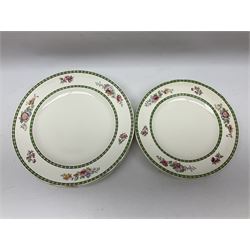 Copeland Spode, Spode's Glory pattern part dinner service, comprising two covered tureens, six dinner plates, six side plates, six dessert plates, sauce jug, three serving dishes of various sizes   
