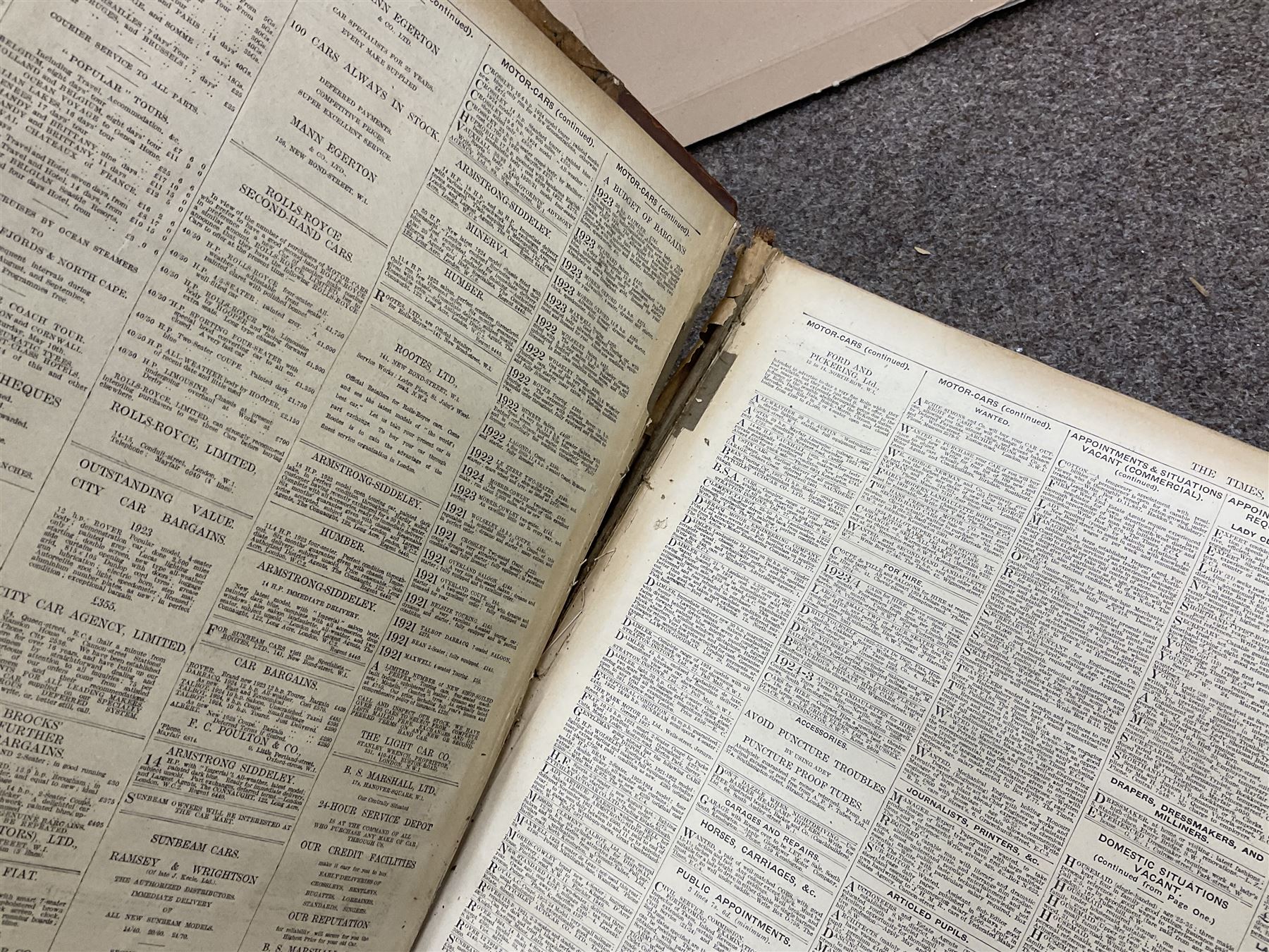 The Times Newspaper; an archive of The Times newspapers bound as five albums comprising, 1930 July & August, 1924, May & June, 1932 May & June, 1934 May & June, 1935 May & June