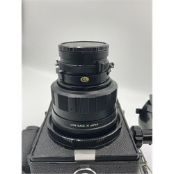 Mamiya Universal camera body, serial no. A87210, with 'Mamiya - Sekor P 1:4.7 f=127mm' lens, serial no. 31476 and Mamiya 6x9 roll film adapter