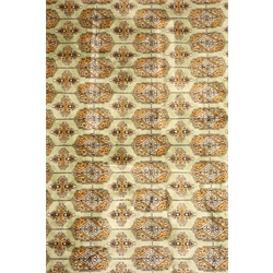  Bokhara green ground rug, geometric pattern field, 224cm x 160cm  