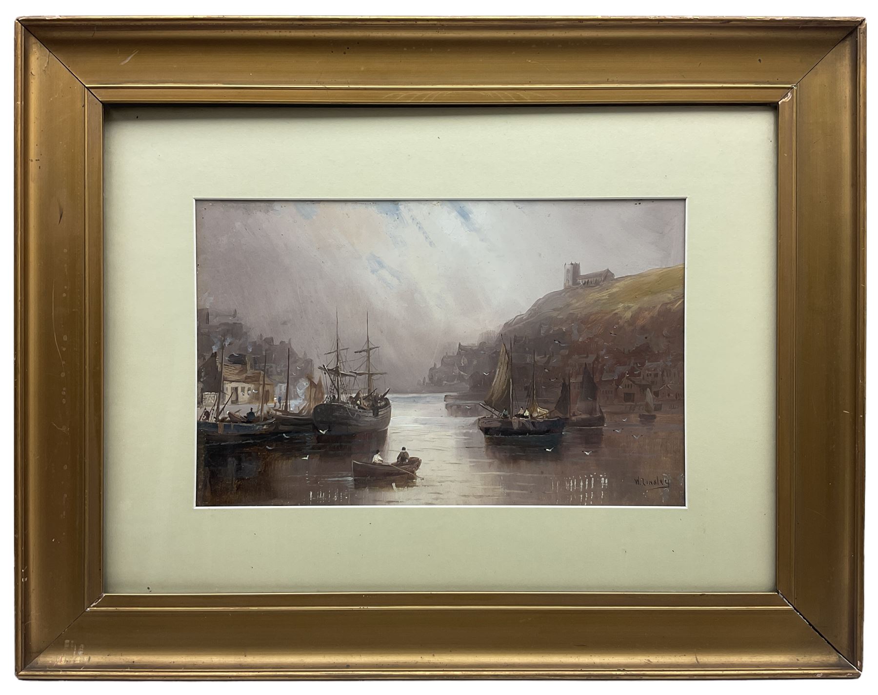 Walter Linsley Meegan (British c1860-1944): Whitby, oil on board signed 25cm x 40cm