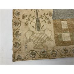 Two 19th century needlework samplers, comprising an example worked with the alphabet by Mary Easingwood 1844, together with a larger example by Sarah Starther, largest example H52cm 