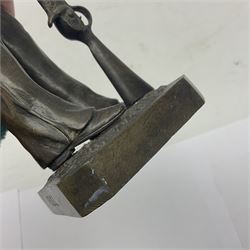 Bronzed figure of a Grenadier guard, H33cm